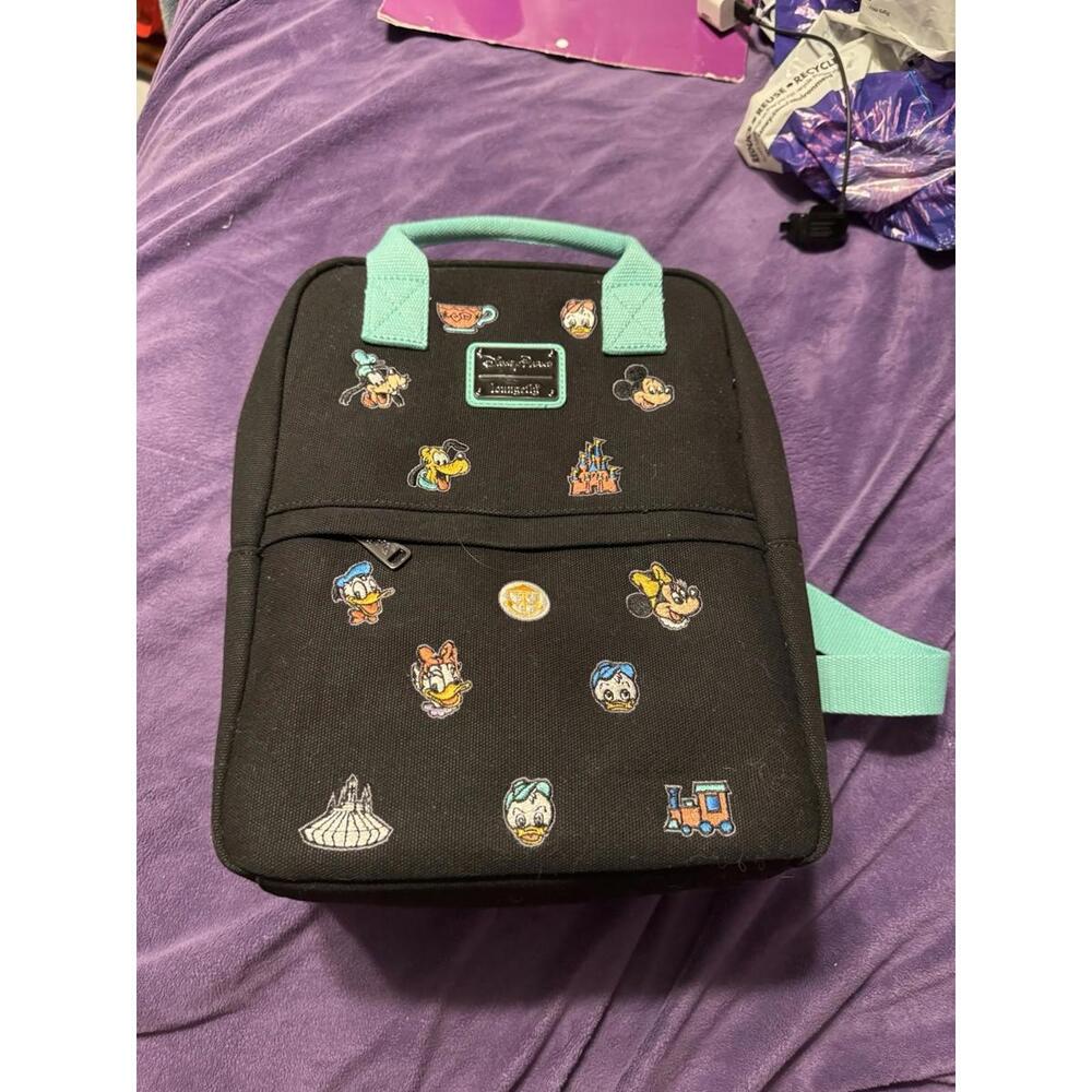 Disney Parks 2024 Mickey And Friends Castle Canvas Backpack Bag Loungefly